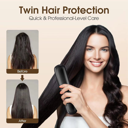 USB Charging Portable Hair Straightener Brush